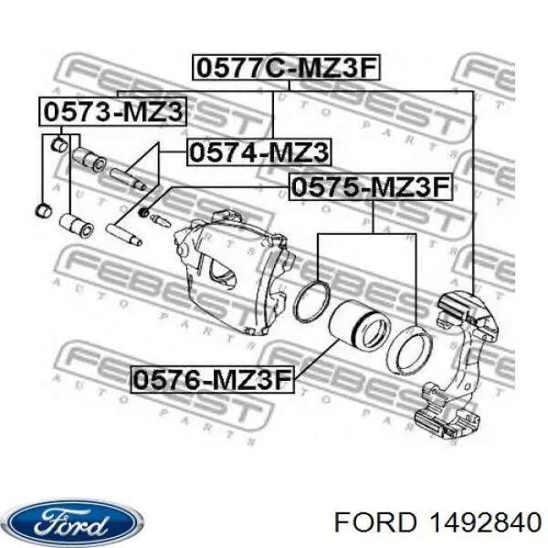 1492840 Ford Поршень гальмівного супорта переднього