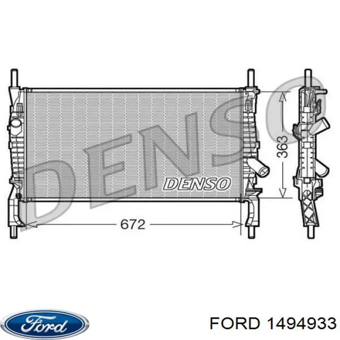 Радіатор основний Ford 1494933 ціна, від 87.43 USD