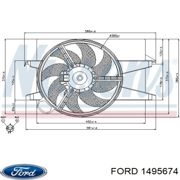 Дифузор радіатора охолодження, в зборі з двигуном і крильчаткою Ford 1495674 ціна, від 68.78 USD