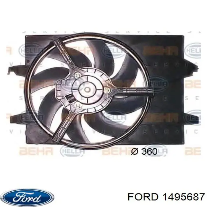 Купити 1495687 Ford Дифузор радіатора охолодження, в зборі з двигуном і крильчаткою