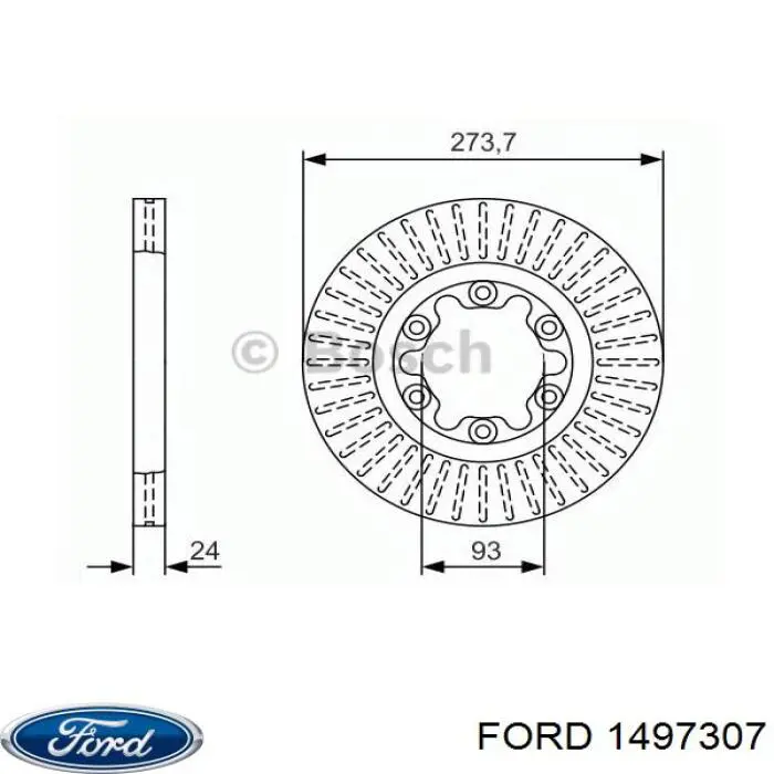 1497307 Ford диск гальмівний передній
