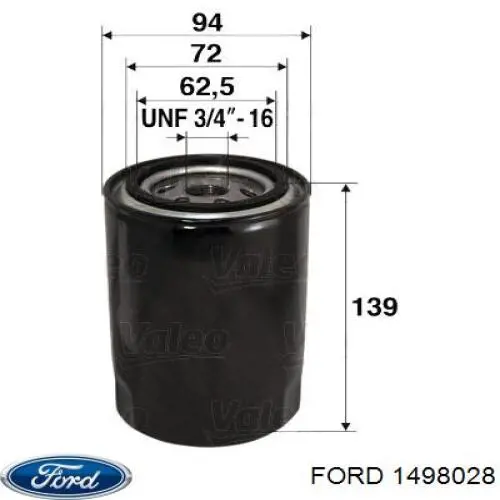 Масляний фільтр двигуна Ford 1498028 ціна, від 7.29 USD