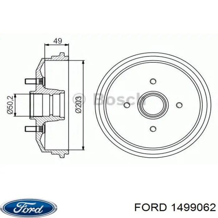 Купити 1499062 Ford Барабан гальмівний задній