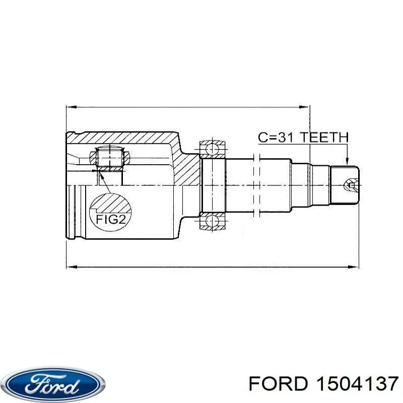 1504137 Ford піввісь (привід передня, права)