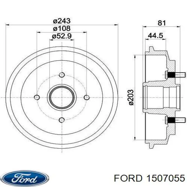 Купити 1507055 Ford Барабан гальмівний задній