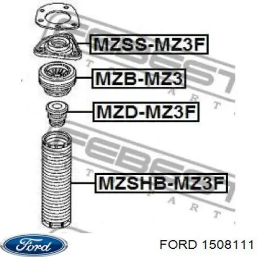 Підшипник опорний амортизатора, переднього 1508111 Ford
