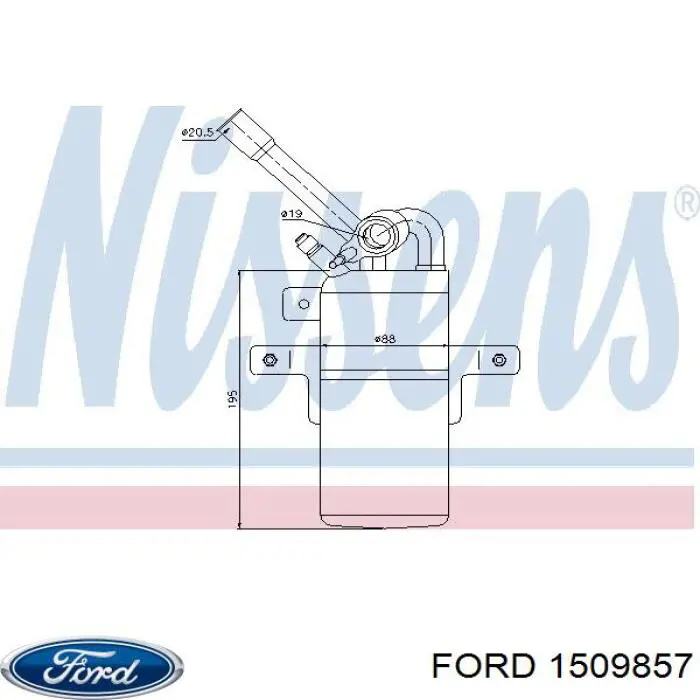 Ресивер-осушувач кондиціонера Ford 1509857 ціна, від 42.07 USD