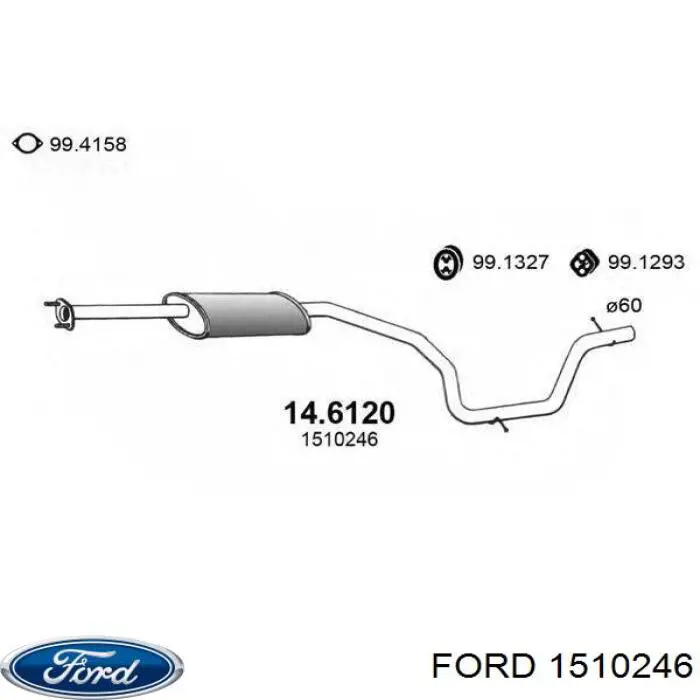 Труба приймальна (штани) глушника, передня Ford 1510246 ціна, від 60.34 USD
