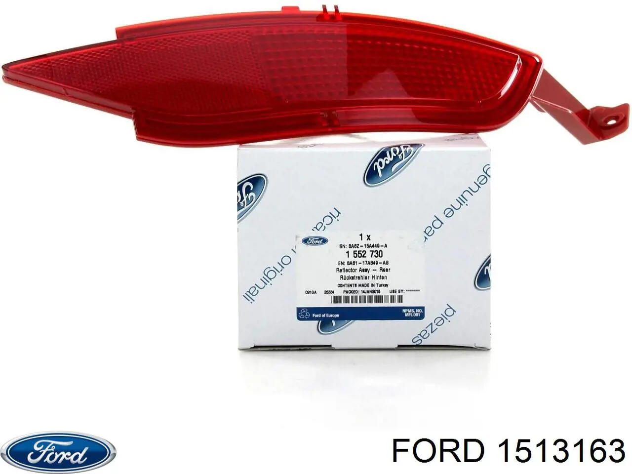 1513163 Ford катафот (відбивач заднього бампера, правий)