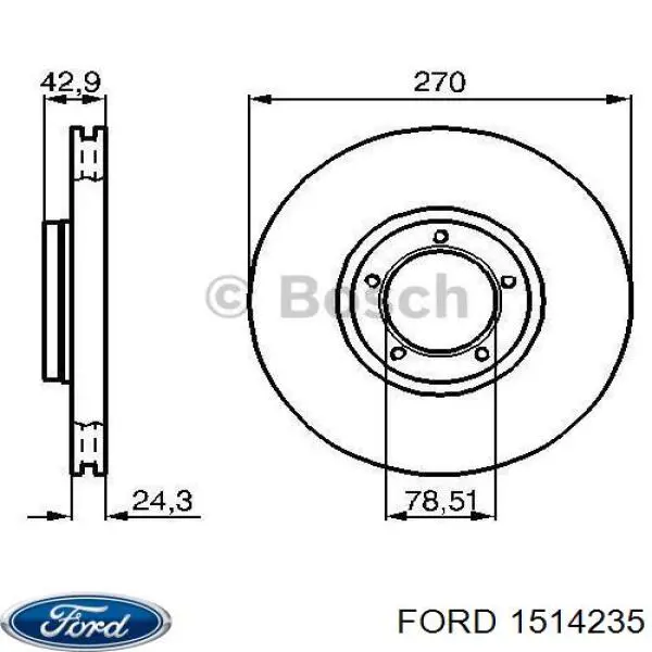 Диск гальмівний передній 1514235 Ford