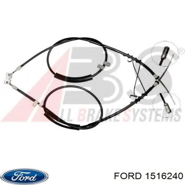 Трос ручного гальма задній, правий/лівий 5135368 Ford