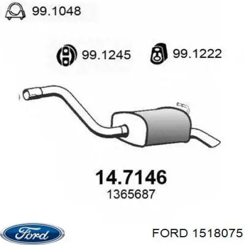 Купити 1205645 Ford Вихлоп