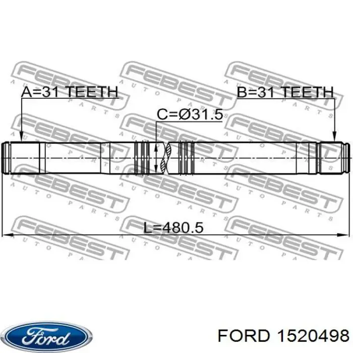Граната колісна Ford 1520498 ціна, від 46.55 USD