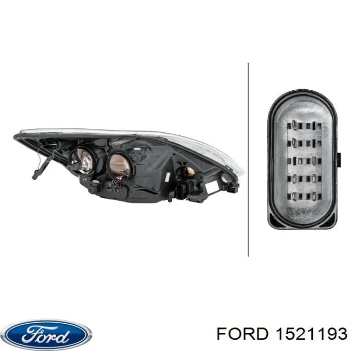1734677 Ford Фара дальнього світла в зборі