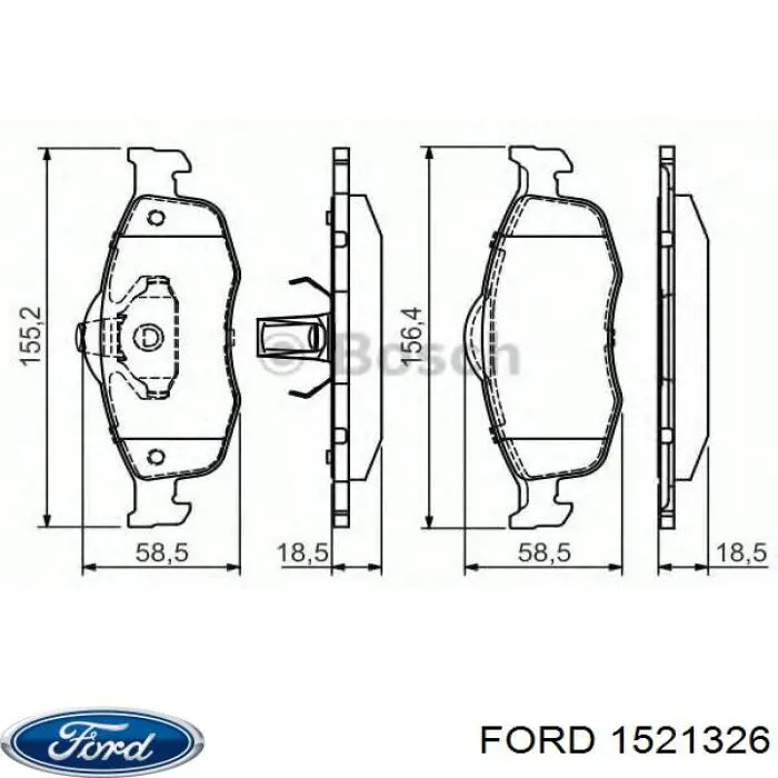 Колодки гальмівні передні, дискові 1521326 Ford