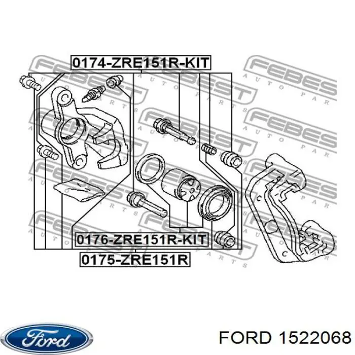 1522068 Ford ремкомплект супорту гальмівного переднього