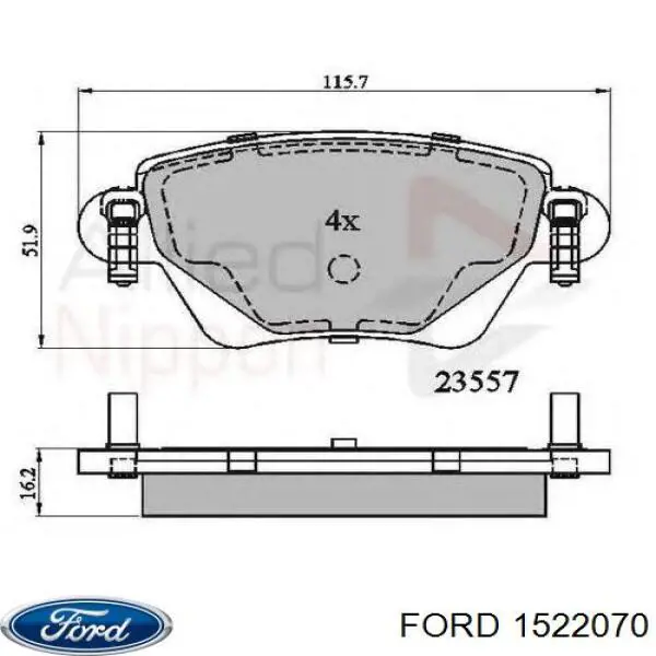 Задні гальмівні колодки Ford 1522070 ціна, від 15.99 USD