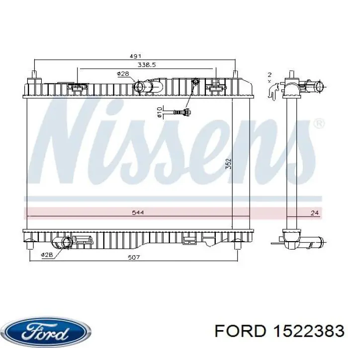 Купити 1522383 Ford Радіатор двигуна