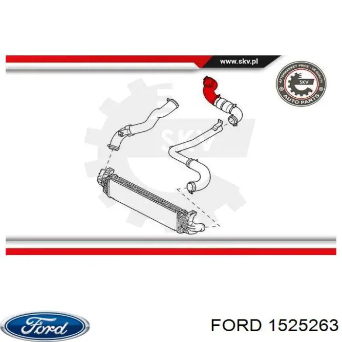 Шланг/патрубок интеркуллера Ford 1525263 ціна, від 36.32 USD