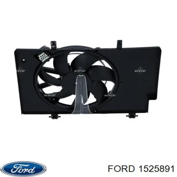 Купити 1525891 Ford Дифузор радіатора охолодження, в зборі з двигуном і крильчаткою