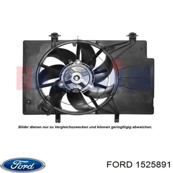 1525891 Ford Дифузор радіатора охолодження, в зборі з мотором і крильчаткою