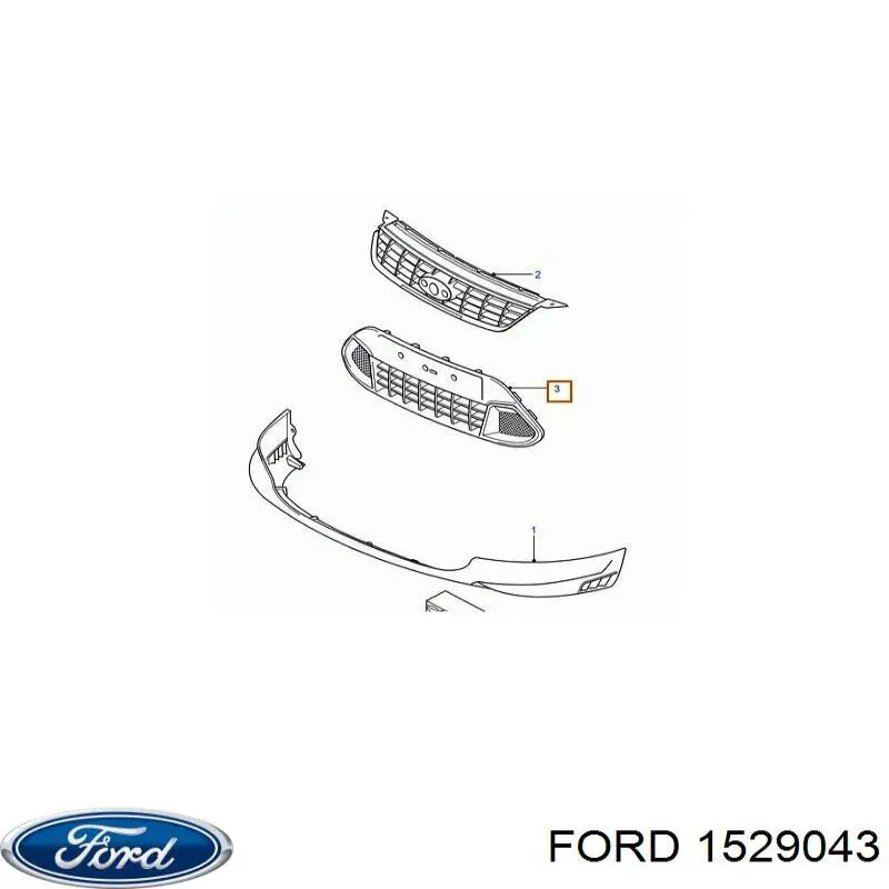 Решітка переднього бампера Ford 1529043 ціна, від 13.64 USD