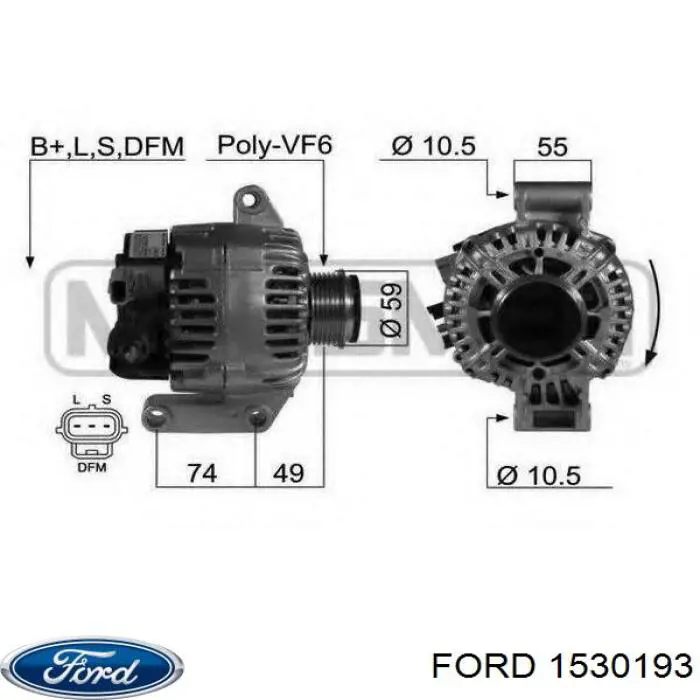 Генератор Ford 1530193 ціна, від 667.24 USD