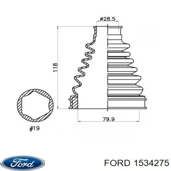 Пильник гранати внутрішній, передній півосі Ford 1534275 ціна, від 16.17 USD