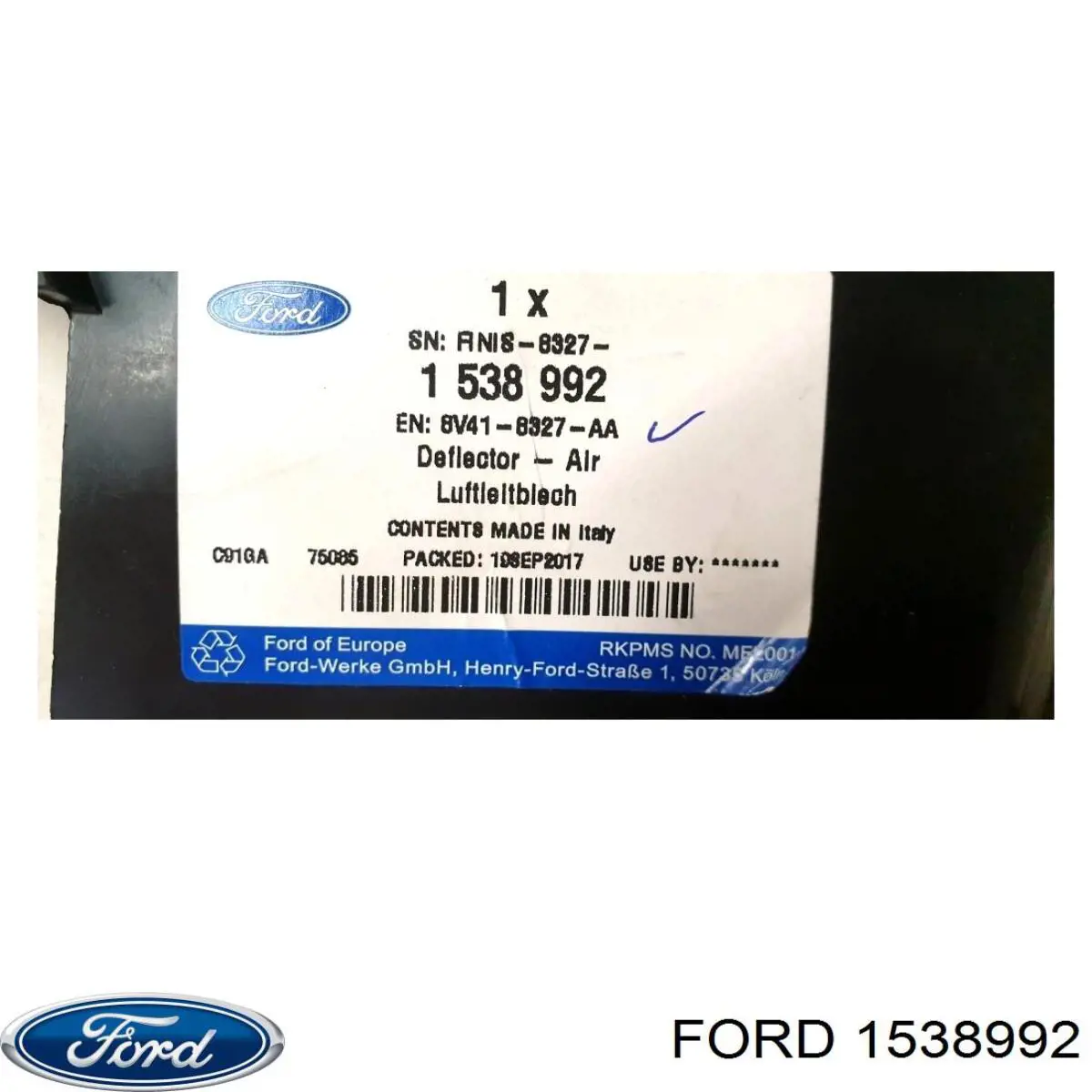 8V418327AA Ford Повітропровід (дефлектор) радіатора, лівий