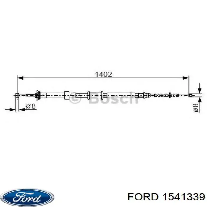 Купити 1541339 Ford Трос ручного гальма задній, лівий
