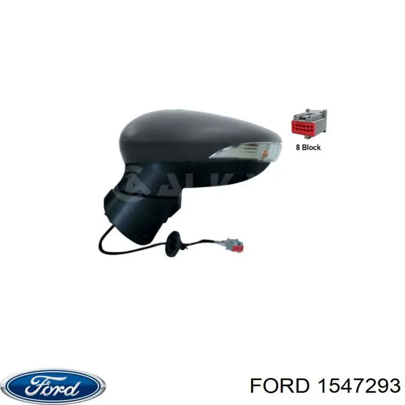 1671047 Ford Дзеркало заднього виду, ліве