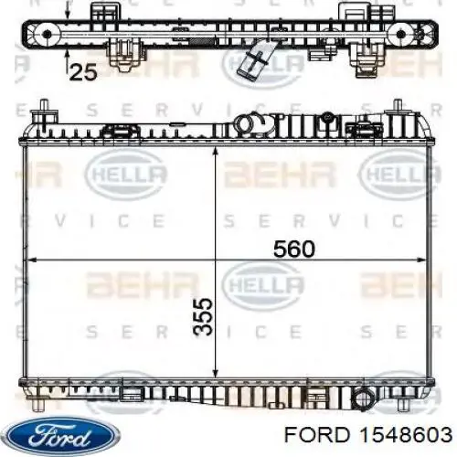 Радіатор основний Ford 1548603 ціна, від 57.95 USD