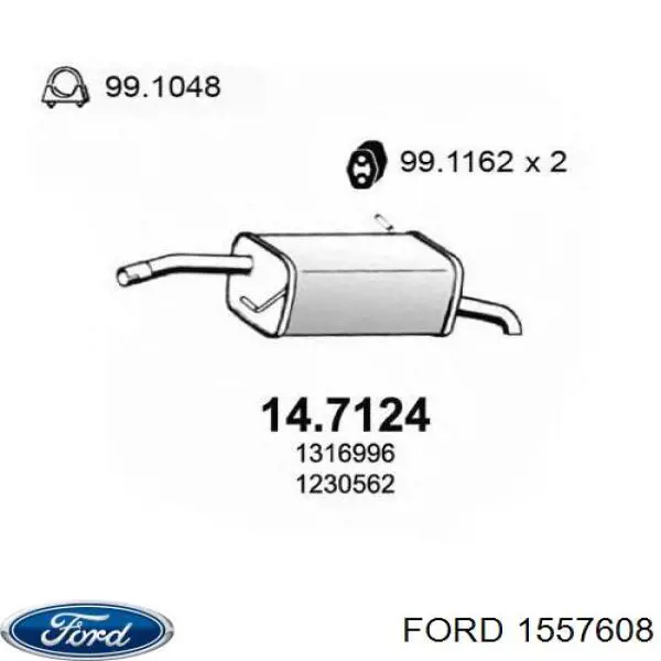 Купити 1557609 Ford Глушник вихлопних газів кінцевий