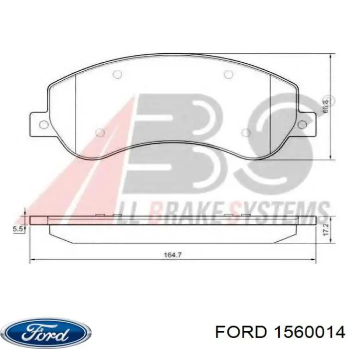 Купити 1560014 Ford Колодки гальмівні передні, дискові