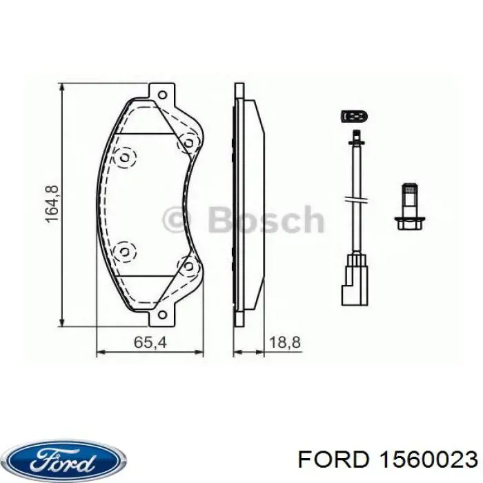 Передні тормозні колодки 1560023 Ford
