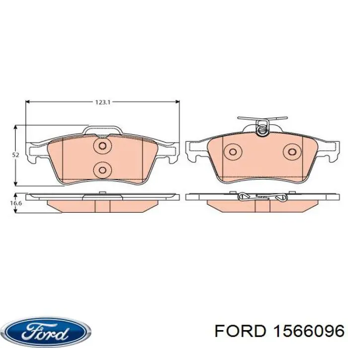 1566096 Ford колодки гальмові задні, дискові