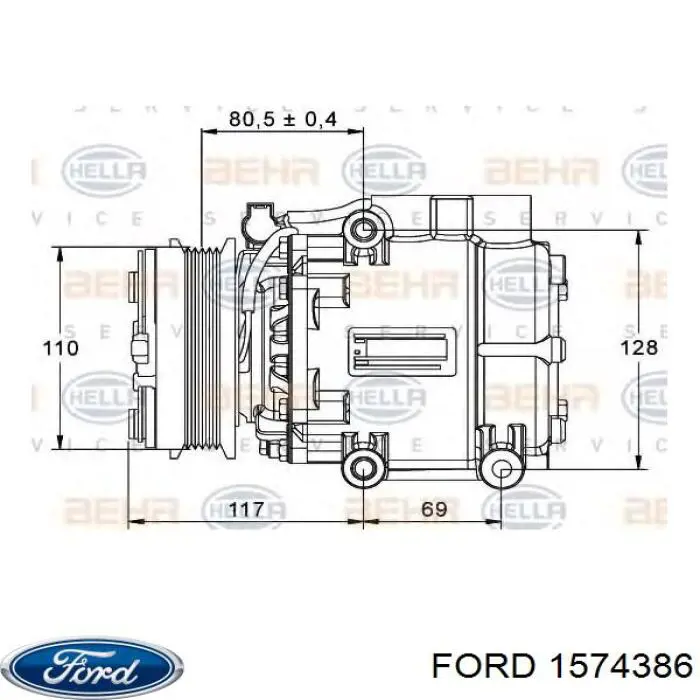 Компресор кондиціонера 1574386 Ford