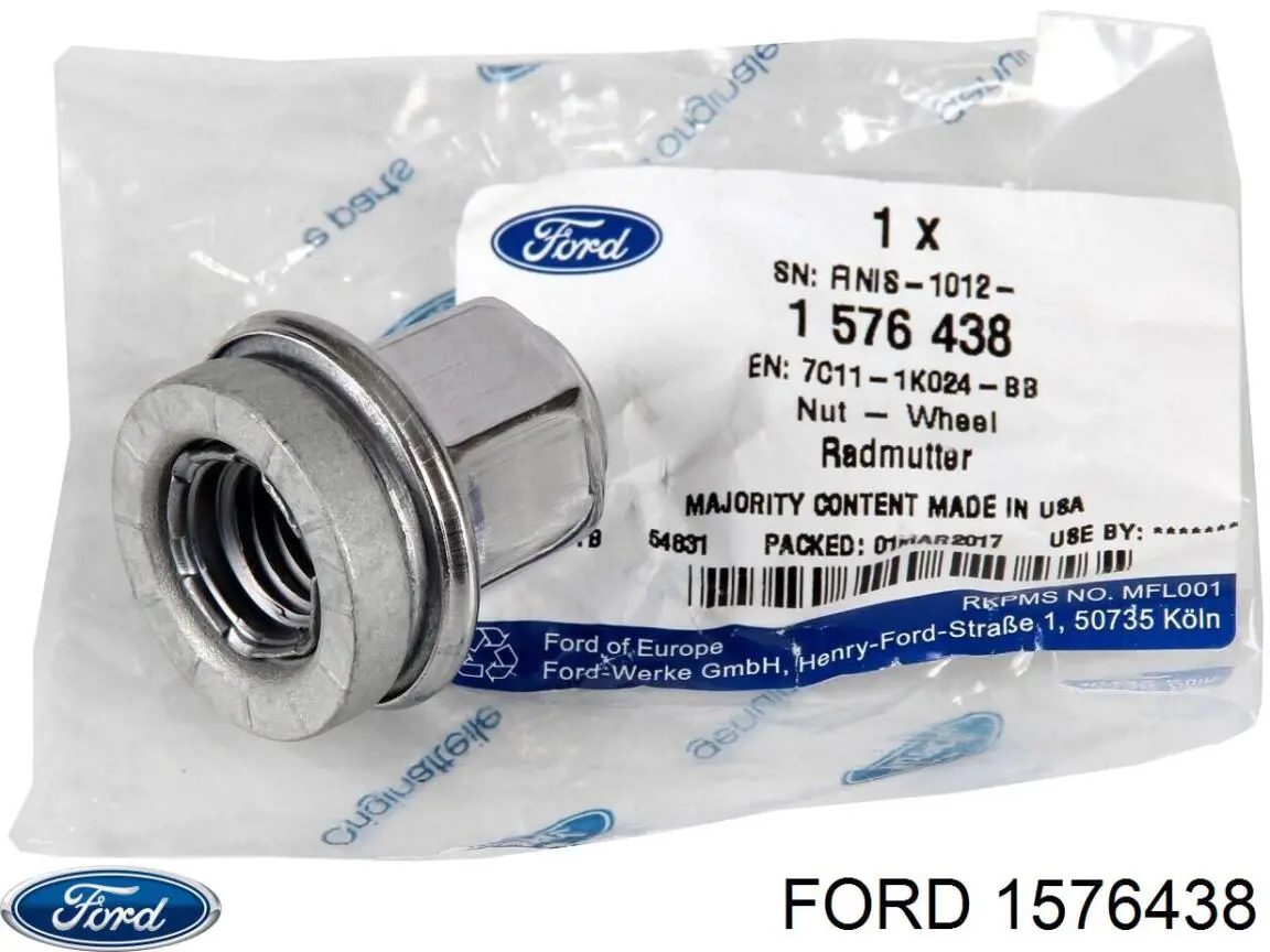 Гайка кріплення колеса Ford 1576438 ціна, від 3.92 USD