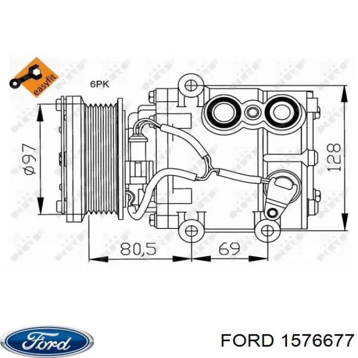 Компресор кондиціонера 1576677 Ford