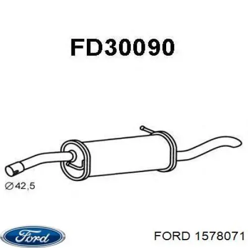 Вихлопна труба Ford 1578071 ціна, від 60.24 USD