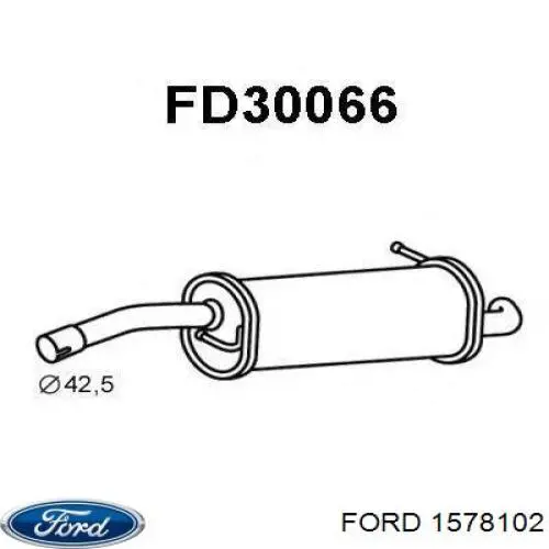 1578102 Ford глушник, задня частина