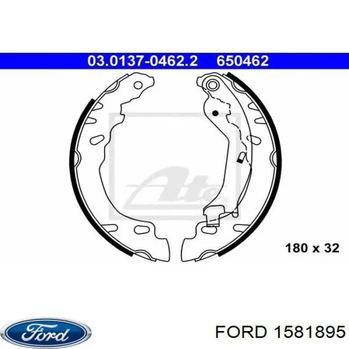 1581895 Ford колодки гальмові задні, барабанні