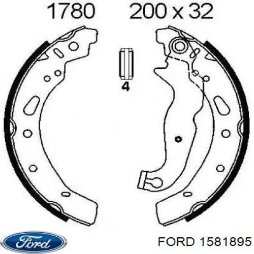 Колодки гальмові задні, барабанні Ford 1581895 ціна, від 22.89 USD