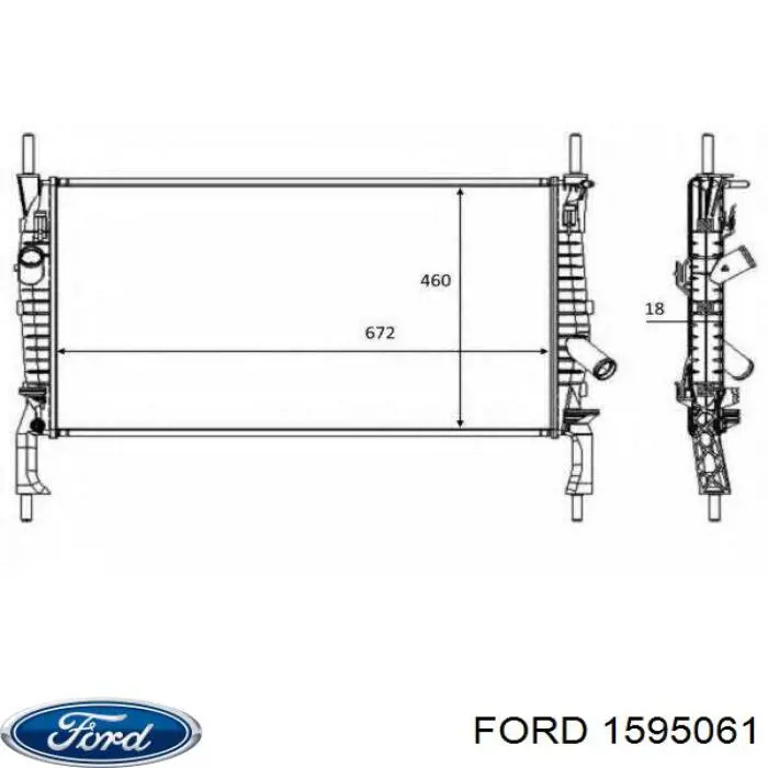 Радіатор основний Ford 1595061 ціна, від 113.33 USD