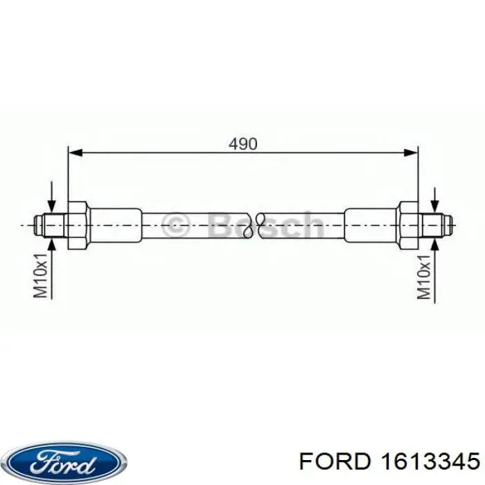 1613345 Ford шланг гальмівний передній