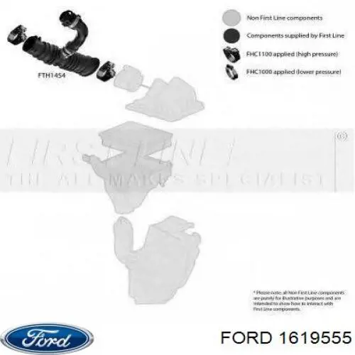 Патрубок повітряний, вихід повітряного фільтра Ford 1725324 ціна, від 14.09 USD