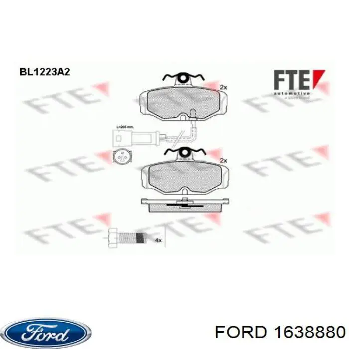 Колодки гальмові задні, дискові 1638880 Ford