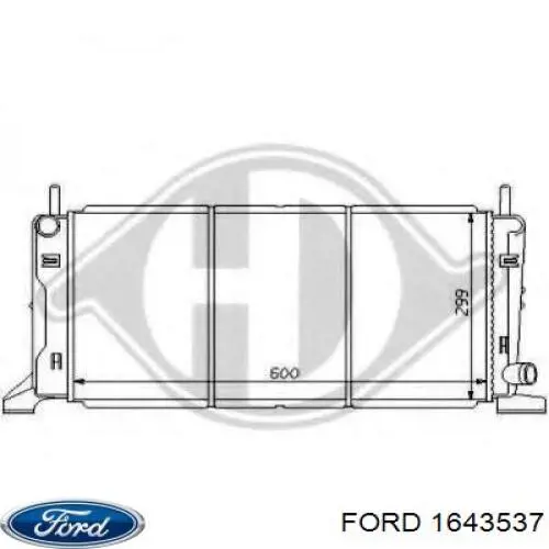 Радіатор охолодження двигуна 1643537 Ford