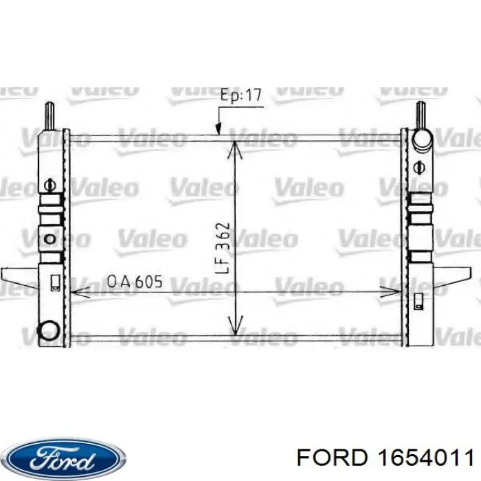 Купити 1654011 Ford Радіатор двигуна