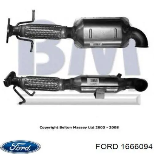 Конвертор-каталізатор (каталітичний нейтралізатор) Ford 1666094 ціна, від 188.94 USD